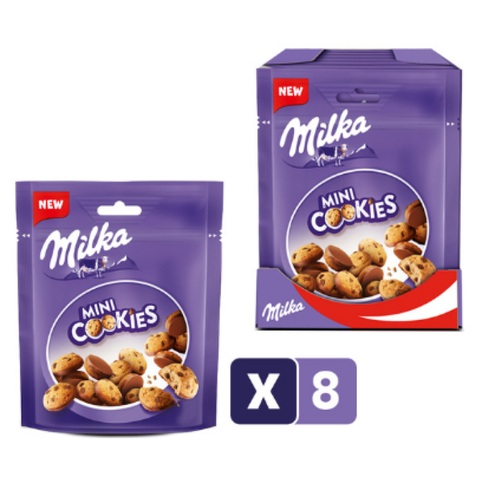 P.MILKA MINI COOKIES 8X110GR