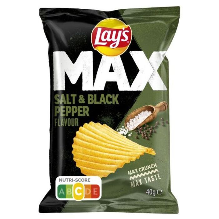Z.LAY'S SUPERCHIPS MAX SALT & BLACK PEPPER 20X40GR