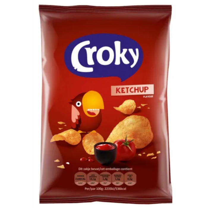 P.CROKY CHIPS KETCHUP 12X100GR