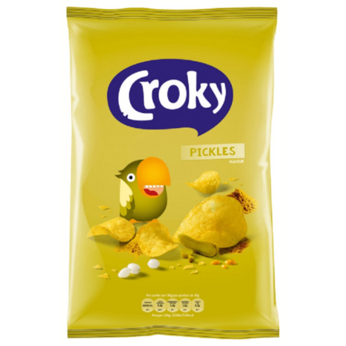 P.CROKY CHIPS PICKL.12X100GR