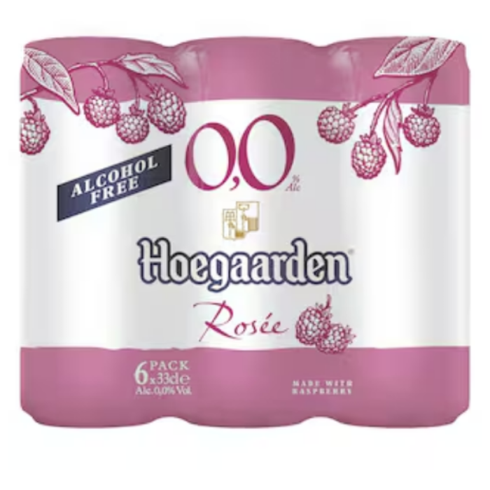 B.HOEGAARDEN ROSEE 0% BLIK 6X4X33CL C°