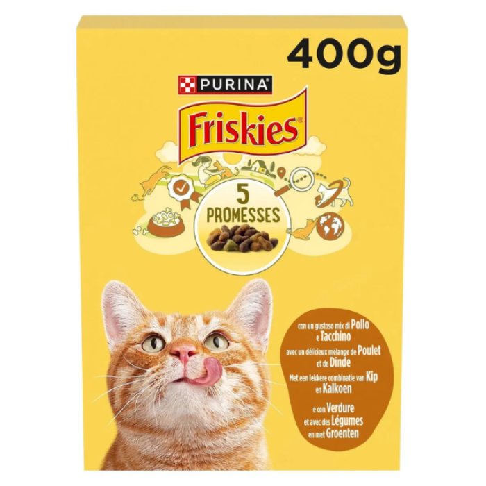 P.FRISK CAT DRY KIP/KALKOEN 10X400GR A