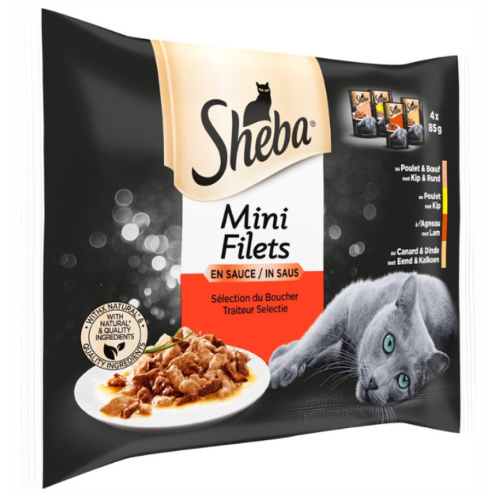 D.SHEBA POUCH VLEES MULTIPACK 4X(12X85GR) A
