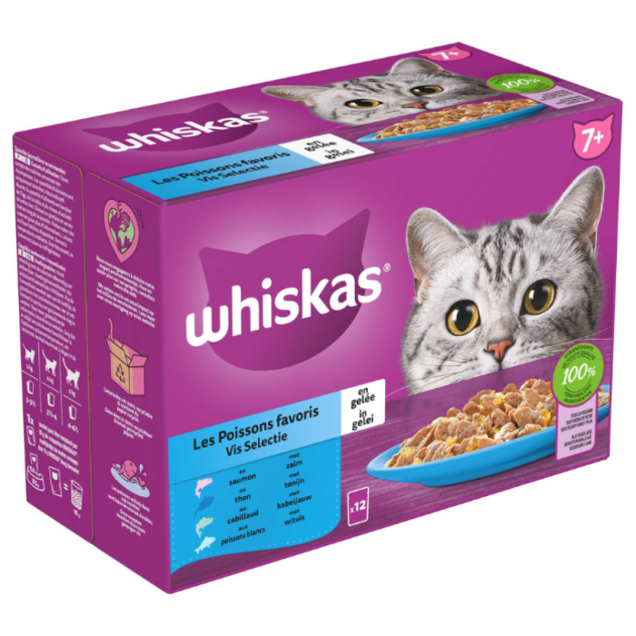 D.WHISK.VLEES VIS 7+ 4X(12X85GR) A