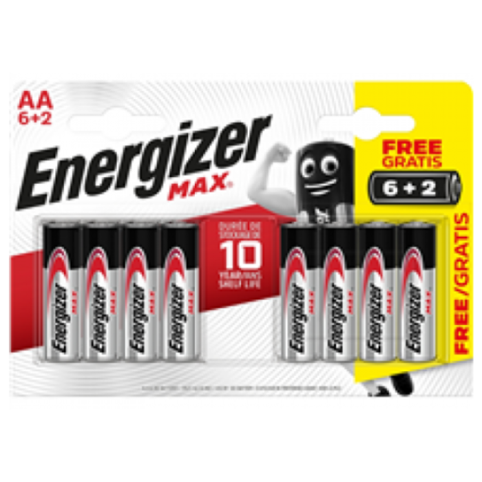 S.ENERGIZER MAX LR6 AA BL 12X(6+2) PROMO