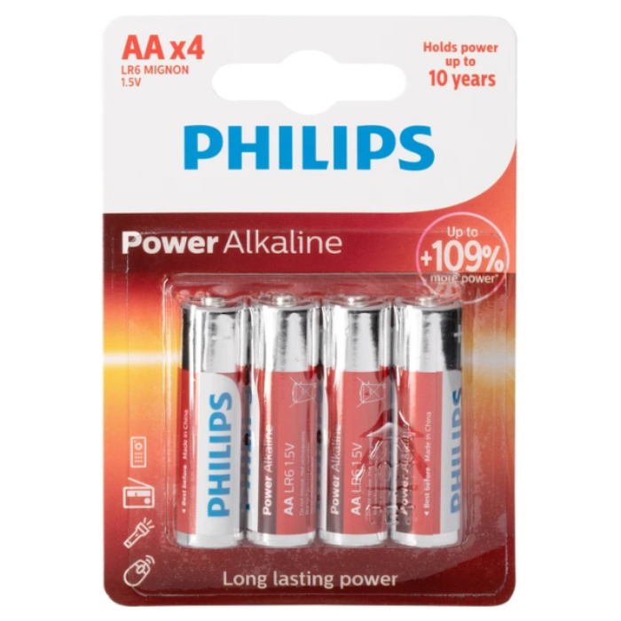 S.PHILIPS ALKALINE AA LR06 12X4ST