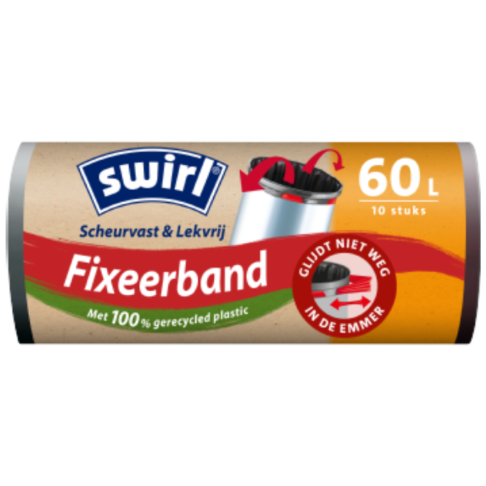 P.SWIRL VUILNISZAK FIXEERBAND ZWART 6X(10X60L)