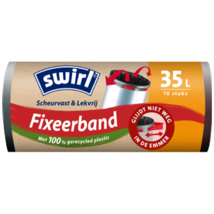 P.SWIRL VUILNISZAK FIXEERBAND ZWART 8X(10X35L)  A
