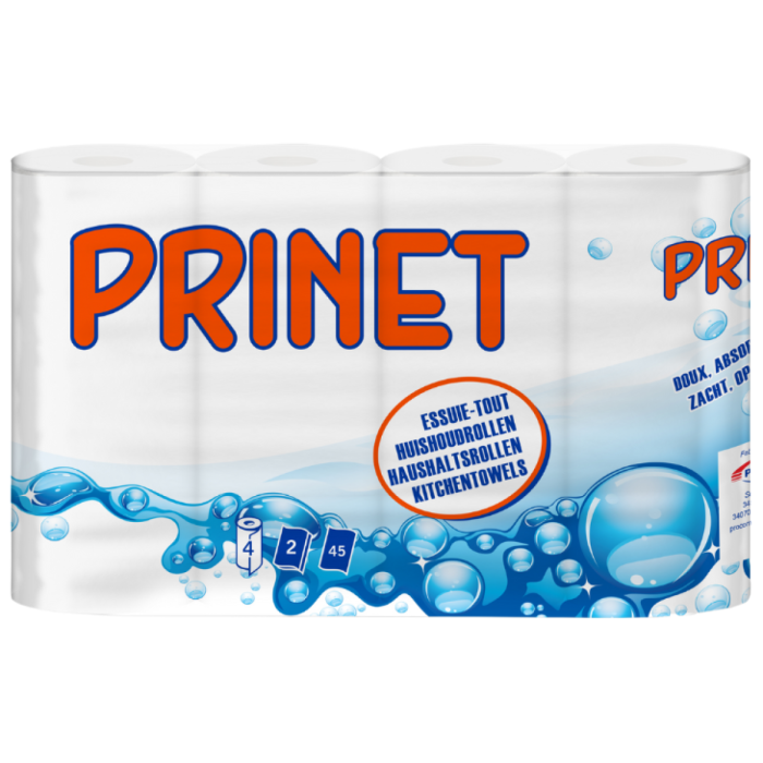 P.PRINET KEUKENROLLEN WIT 12X4R