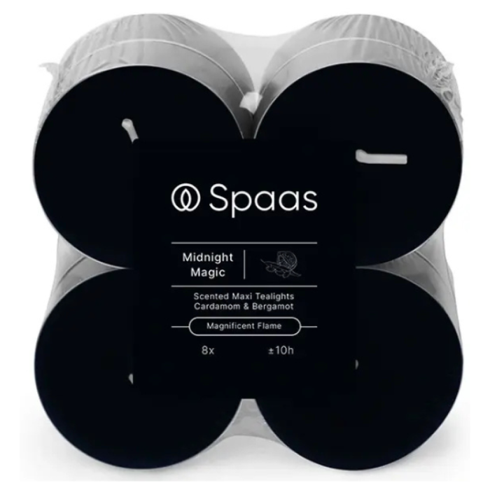 P.SPAAS GEPARF.THEELICHT.MAXI MIDNIGHT MAGIC 8X8ST