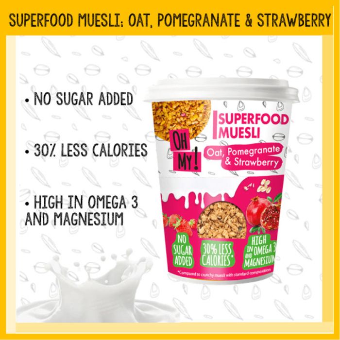 P.OH MY MUESLI OAT POMEGRANATE STRAWBERRY 16X90GR