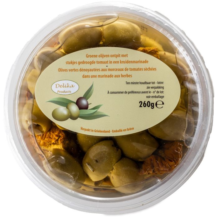 D.DELIKA GR.OLIJVEN GEDROOGDE TOMAAT 6X260GR