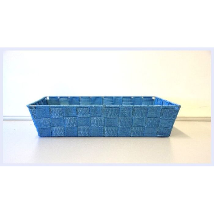S.RECHTHOEKIG GEWEVEN MAND M BLAUW