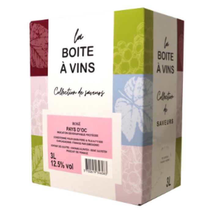 F.LA BOITE A VINS BIB ROSE 4X3L