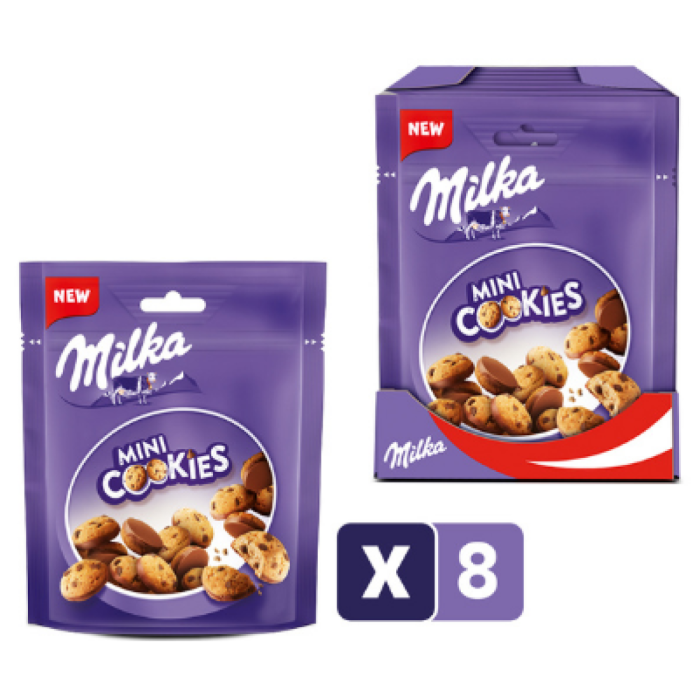 P.MILKA MINI COOKIES 8X110GR