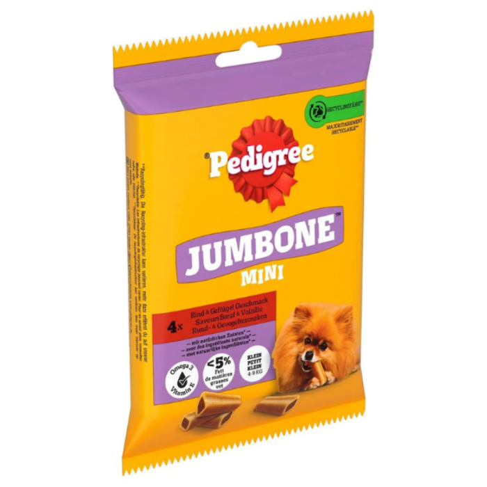 P.PED JUMBONE MINI RUND GEVOGELTE 8X160GR A