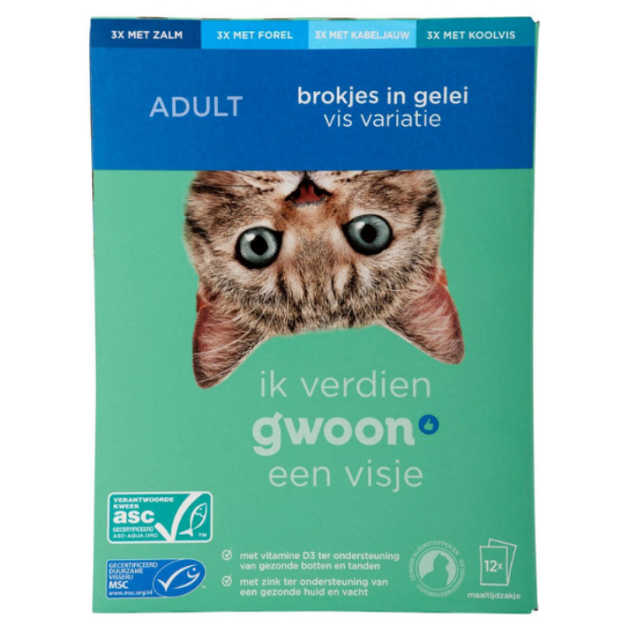 B.GWOON KAT VARIATIE VIS GELEI 4X(12X85GR)