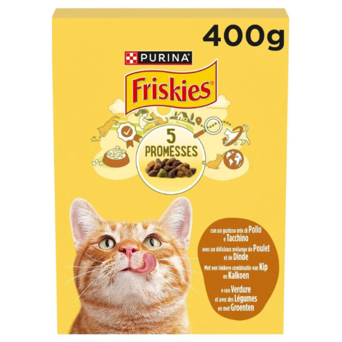 P.FRISK CAT DRY KIP/KALKOEN 10X400GR A
