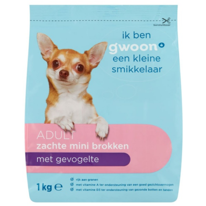 B.GWOON HOND MINI BROKKEN GEVOGELTE 3X1KG