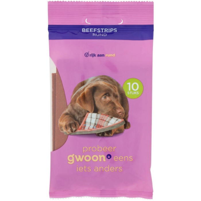 B.GWOON HOND BEEFSTRIPS 18X90GR