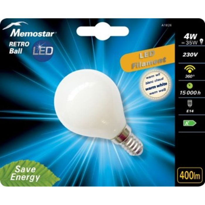 S.MEMO. RETRO LED BALL E14 4W 6ST