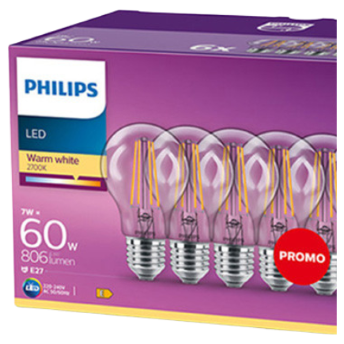 S.PHILIPS LED 60W A60 E27 4ST