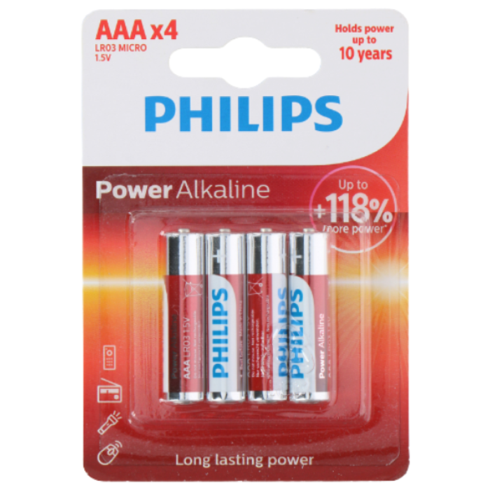 S.PHILIPS ALKALINE AAA LR03 12X4ST