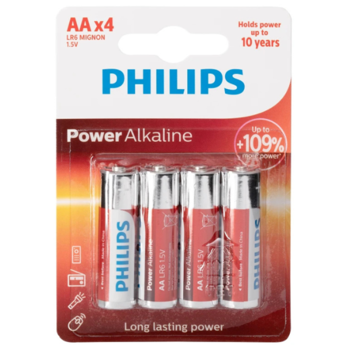 S.PHILIPS ALKALINE AA LR06 12X4ST