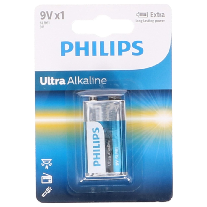 S.PHILIPS ALKALINE 9V 6LR61 12X1ST