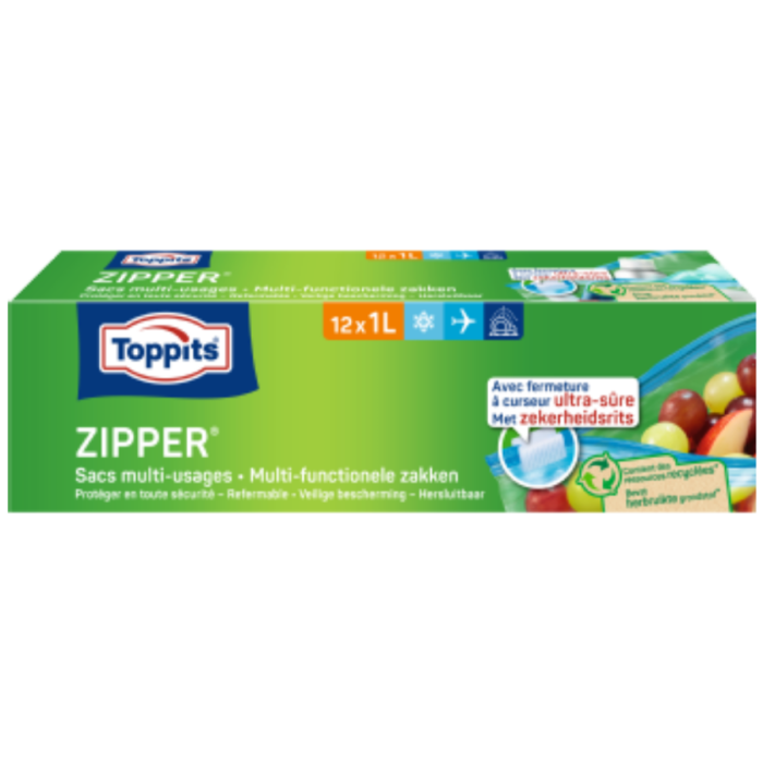 P.TOP.MULTI FUNCTIONELE ZAKKEN ZIPPER 12X1L