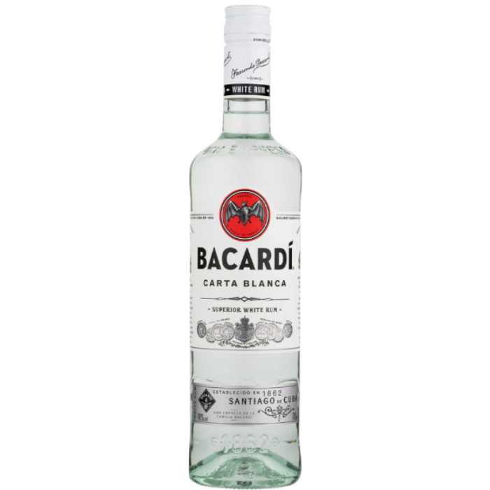 F.RHUM BACARDI CARTA BLANCA 37.5* 12X70CL
