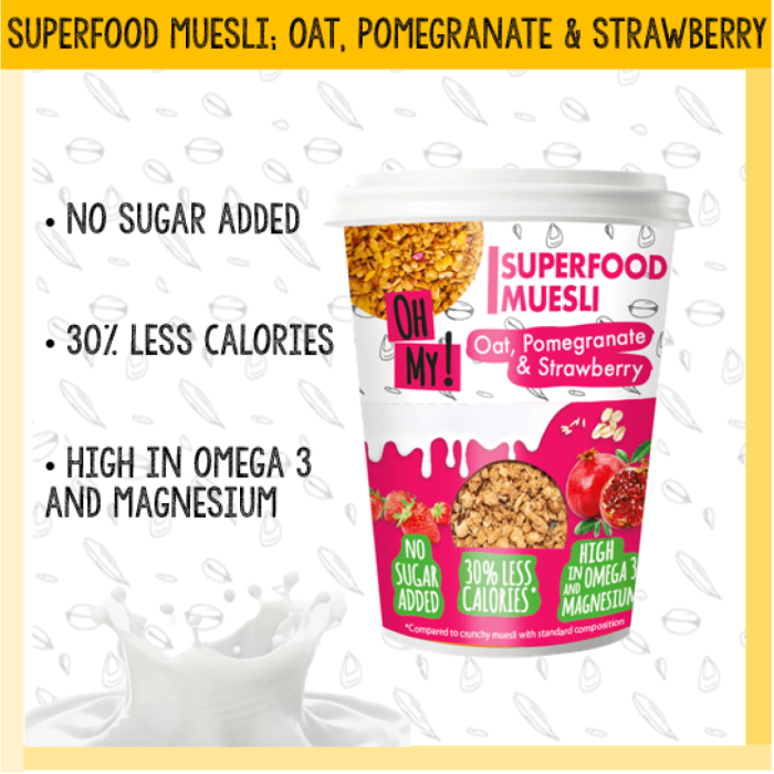 P.OH MY MUESLI OAT POMEGRANATE STRAWBERRY 16X90GR