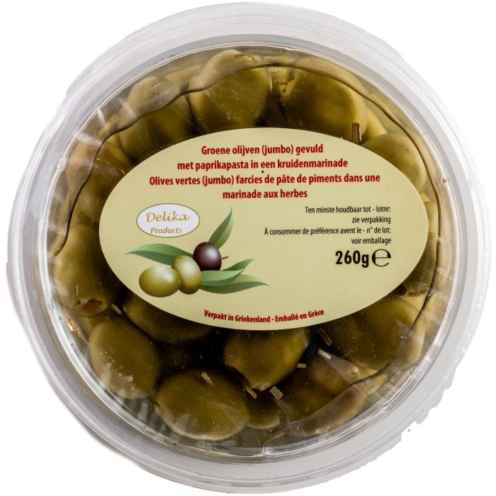 D.DELIKA GROENE OLIJVEN PAPRIKAPASTA 6X260GR