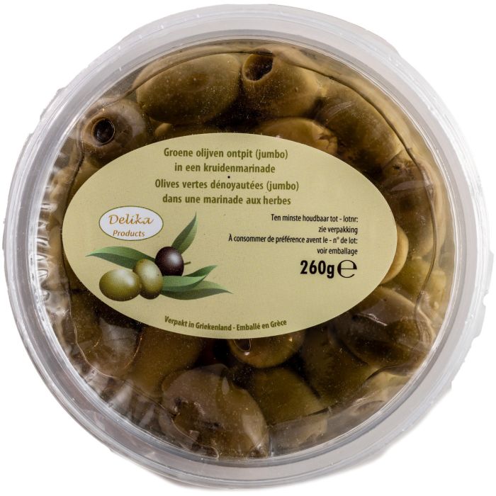 D.DELIKA GROENE OLIJVEN ONTPIT KRUIDEN 6X260ML