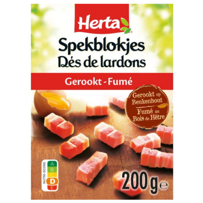 HERTA SPEKBLOKJES GEROOKT 6X200GR C°r