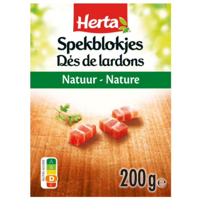 HERTA SPEKBLOKJES NATUUR 6X200GR C°r