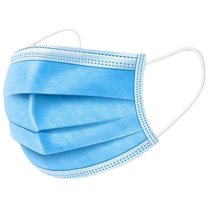 P.MONDMASKERS BLAUW 3LAAGS 50ST
