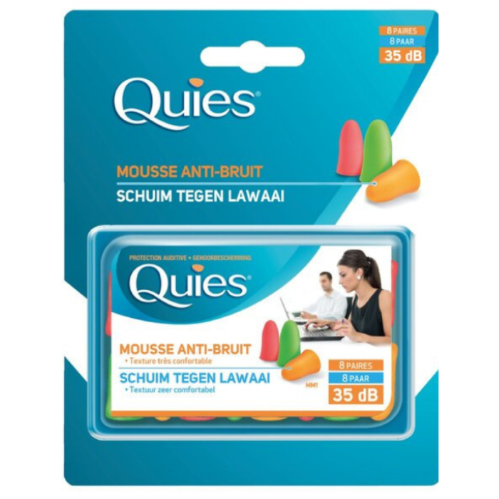 P.QUIES GEHOORBESCHERMING SCHUIM FLUO 12X8ST C°