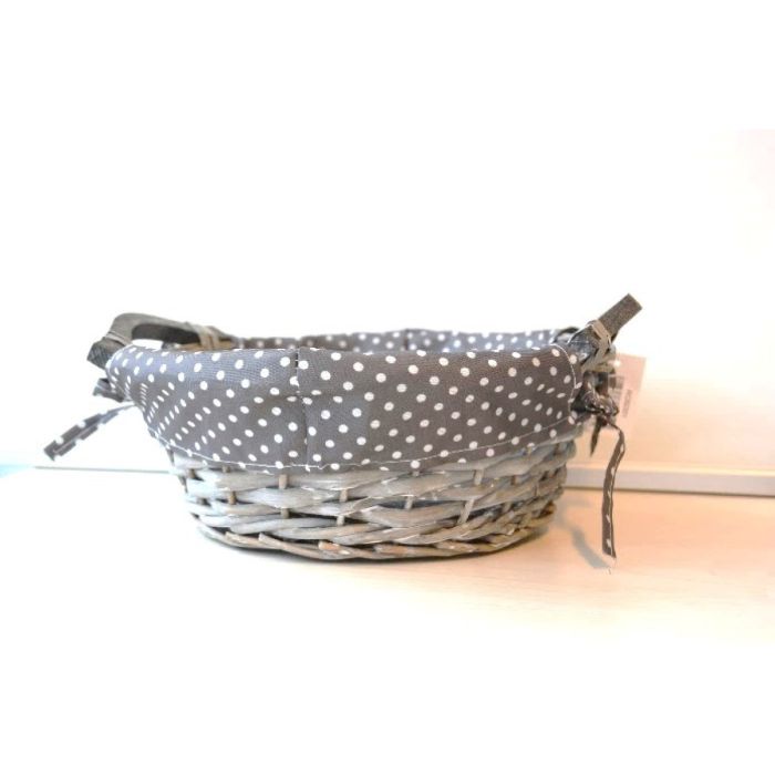 S.MAND ROND WILG BOLLETJESSTOF GRIJS