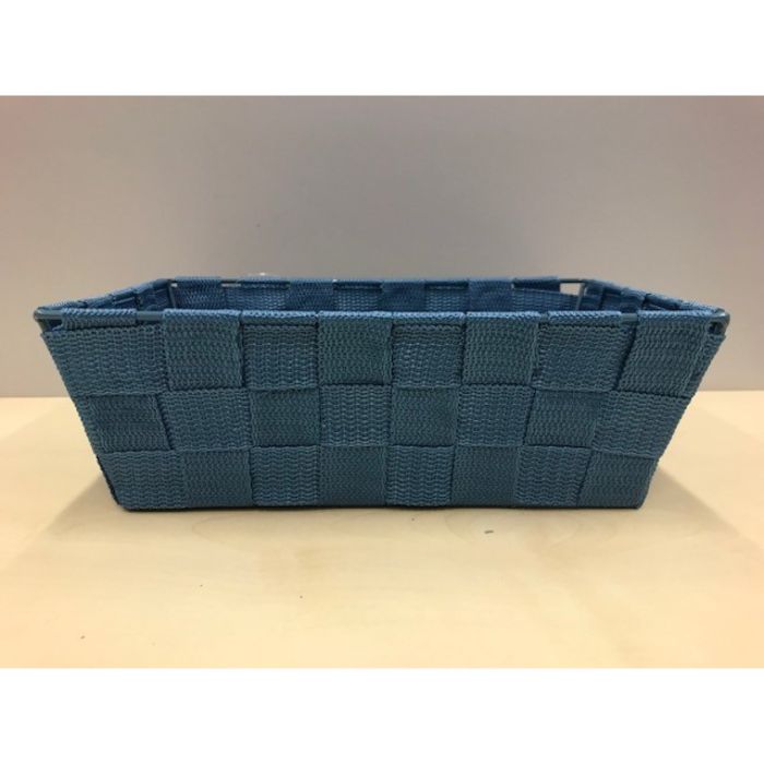 S.RECHTHOEKIG GEWEVEN MAND S BLAUW