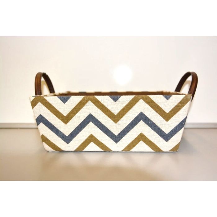 S.VIERKANT BAKJE VISGRAAT BLAUW/TAUPE