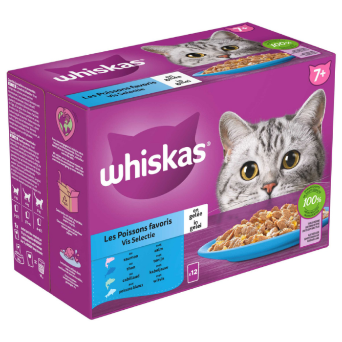 D.WHISK.VLEES VIS 7+ 4X(12X85GR) A