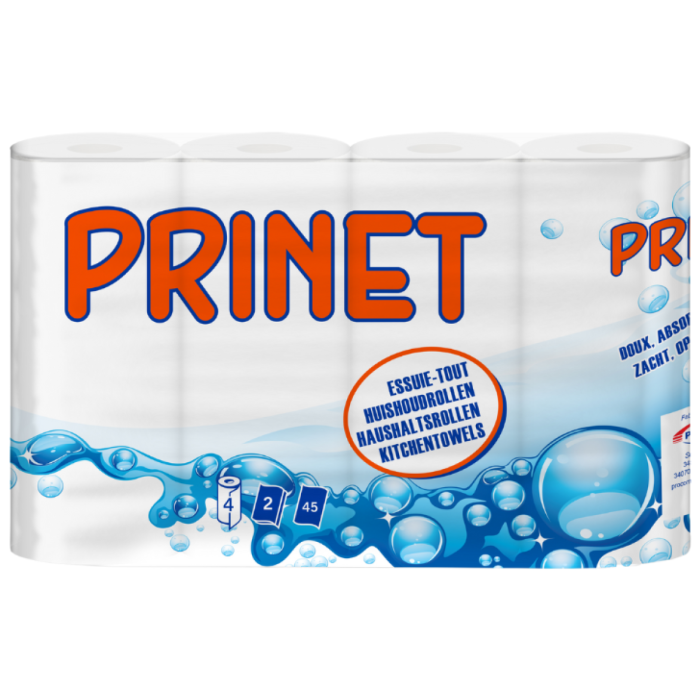 P.PRINET KEUKENROLLEN WIT 12X4R