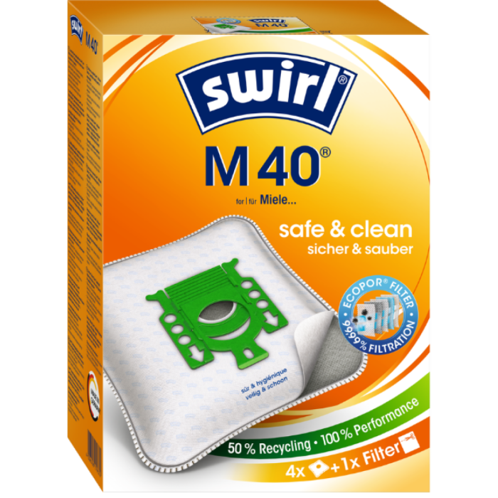 P.SWIRL STOFZUIGERZAK M40 ECOPOR 3X4ST