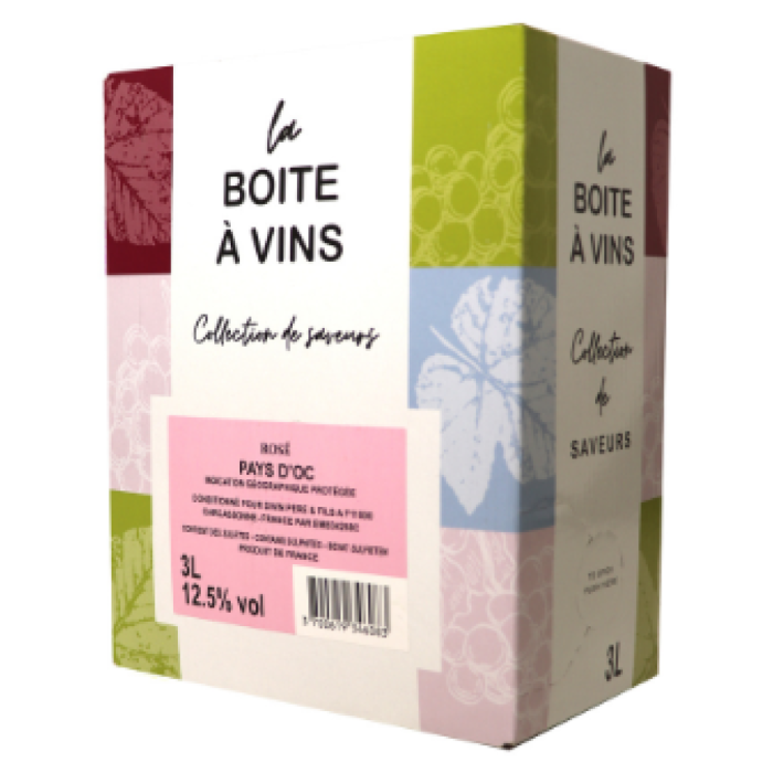 F.LA BOITE A VINS BIB ROSE 4X3L