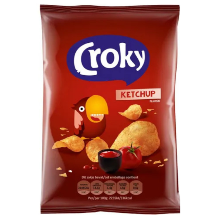 P.CROKY CHIPS KETCHUP 12X100GR