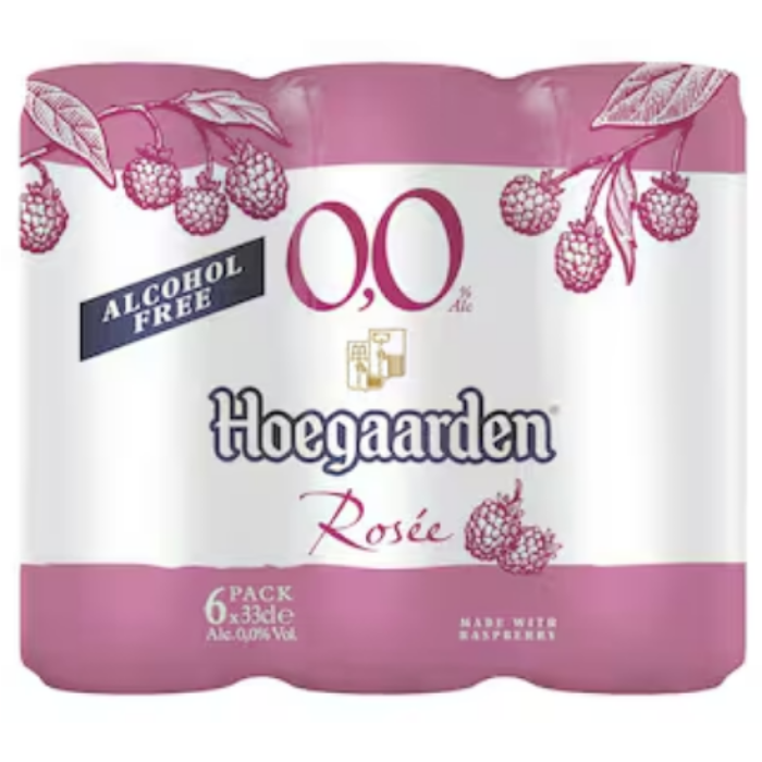 B.HOEGAARDEN ROSEE 0% BLIK 6X4X33CL C°