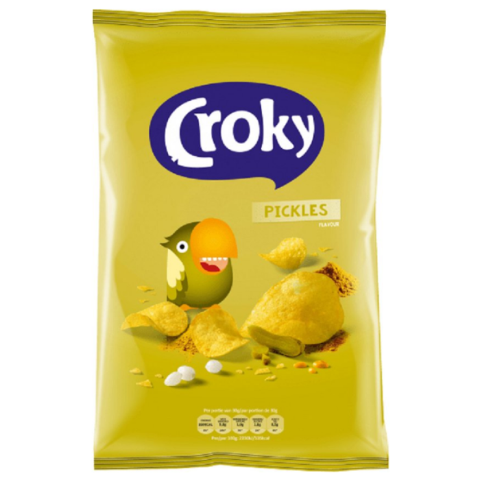 P.CROKY CHIPS PICKL.12X100GR